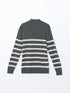 LC Waikiki Turtle Neck Long Sleeve Striped Men's Tricot Sweater
